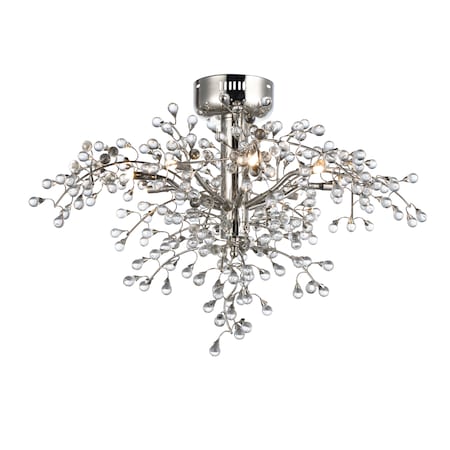 Cluster 8-Light 28.5 Wide Polished Nickel Semi-Flush Mount Light